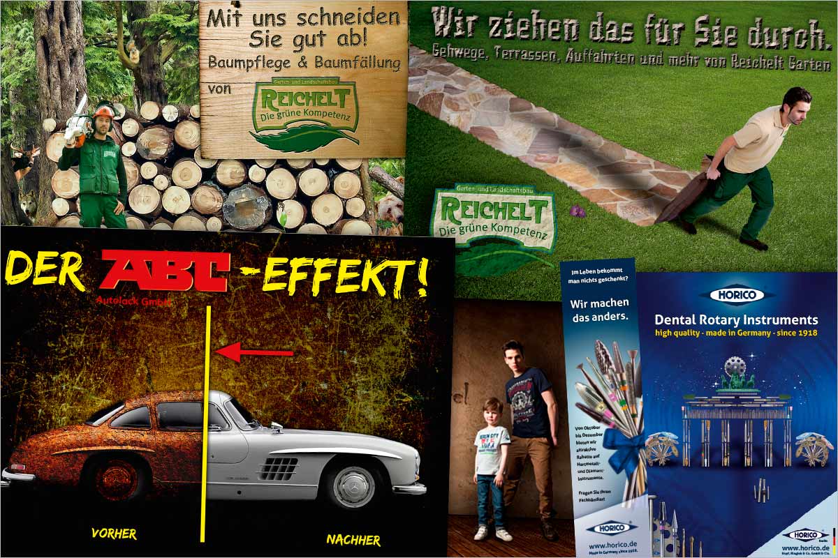 Bildcollagen der Werbeagentur und Kreativagentur für Hörbranz, Hohenweiler und Lochau im Leiblachtal