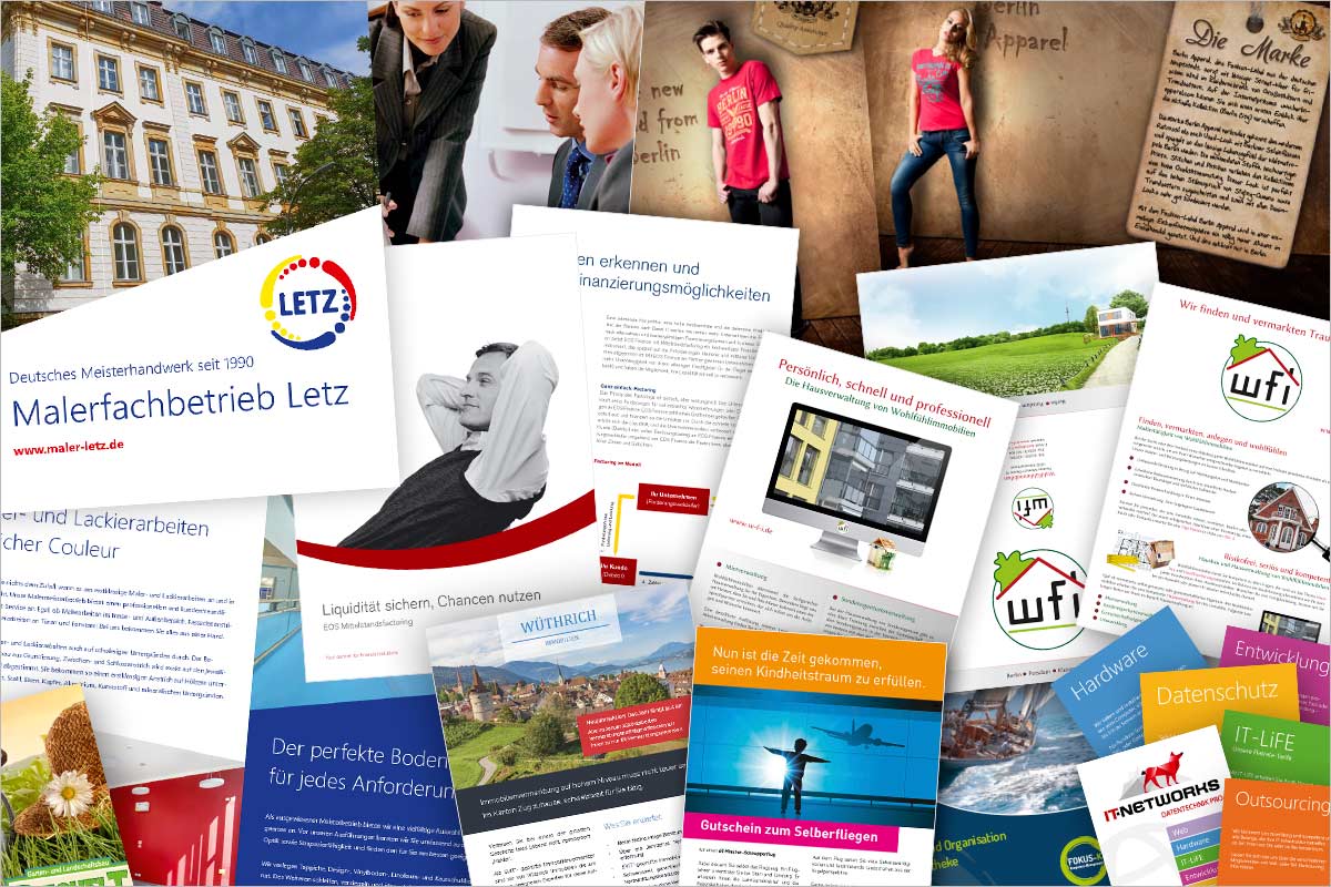 Broschüren und Flyer der Werbeagentur und Kreativagentur für Hörbranz, Hohenweiler und Lochau im Leiblachtal