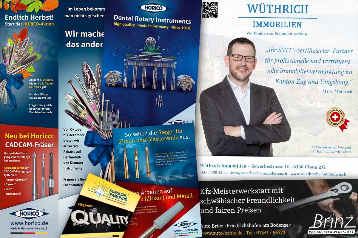 Print-Anzeigen + Werbeanzeigen der Werbeagentur und Kreativagentur für das Ländle / Vorarlberg