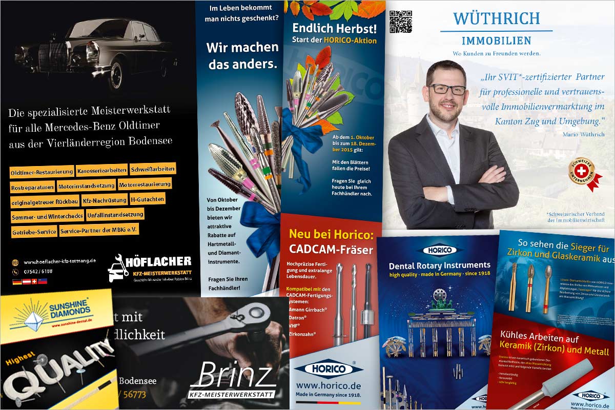 Print-Anzeigen + Werbeanzeigen der Werbeagentur und Kreativagentur für das Ländle / Vorarlberg